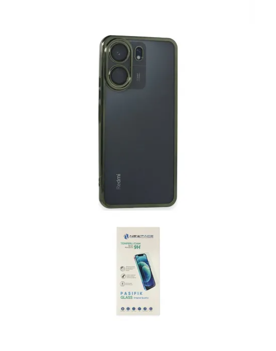 ieg™ Redmi 13C Kılıf Vadi Minimal - Şeffaf Pasifik Cam Ekran Koruyucu
