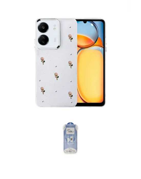 ieg™ Redmi 13C Kılıf Yörünge Form - Siyah Joko Magic 5D Cam