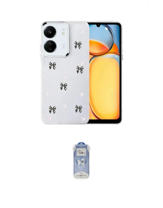 ieg™ Redmi 13C Kılıf Yörünge Form - Siyah Joko Magic 5D Cam
