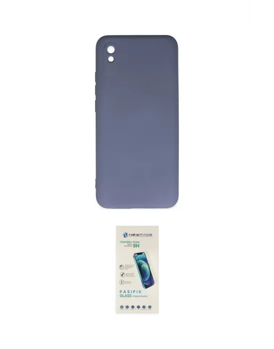 ieg™ Redmi 9A Kılıf Ahenk Serisi - Şeffaf Pasifik Cam Ekran Koruyucu