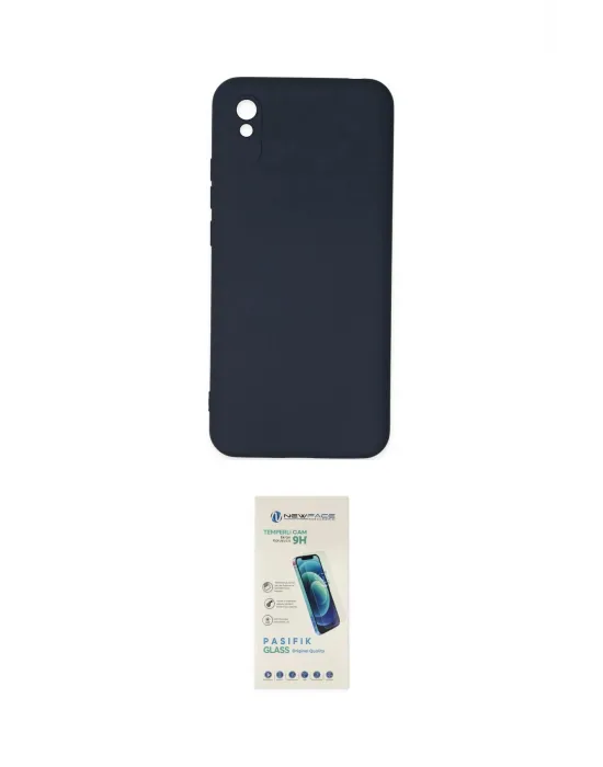 ieg™ Redmi 9A Kılıf Ahenk Serisi - Şeffaf Pasifik Cam Ekran Koruyucu