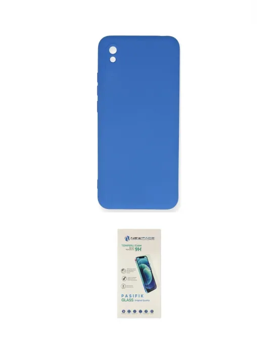 ieg™ Redmi 9A Kılıf Ahenk Serisi - Şeffaf Pasifik Cam Ekran Koruyucu