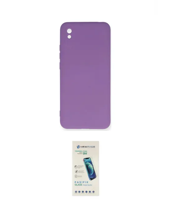 ieg™ Redmi 9A Kılıf Ahenk Serisi - Şeffaf Pasifik Cam Ekran Koruyucu