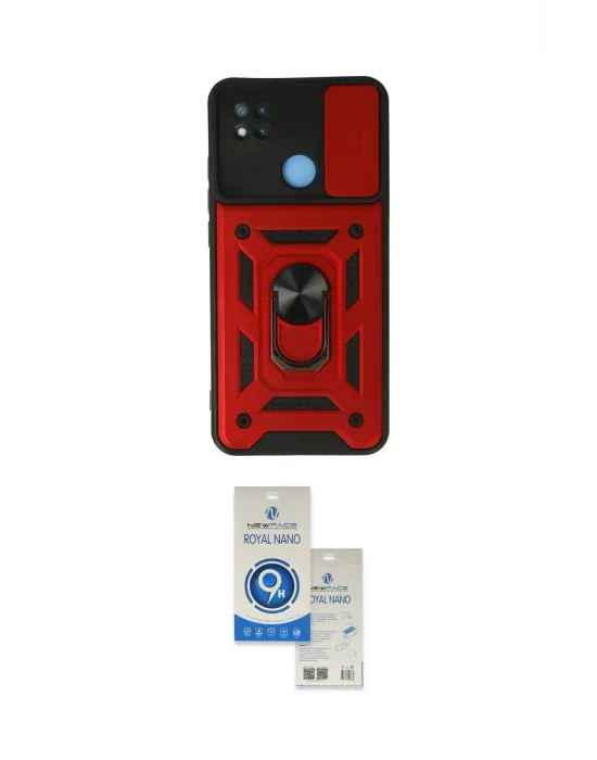 ieg™ Redmi 9C Kılıf Ahenk Klasik - Şeffaf Royal Nano Ekran Koruyucu