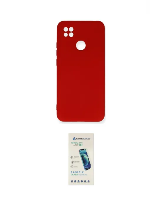 ieg™ Redmi 9C Kılıf Ahenk Serisi - Şeffaf Pasifik Cam Ekran Koruyucu