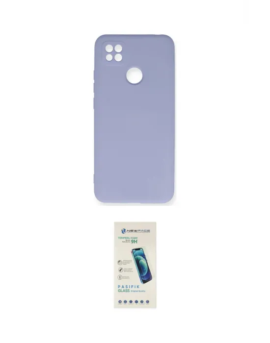 ieg™ Redmi 9C Kılıf Ahenk Serisi - Şeffaf Pasifik Cam Ekran Koruyucu