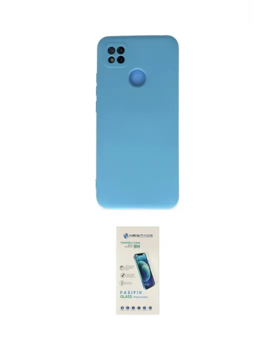 ieg™ Redmi 9C Kılıf Ahenk Serisi - Şeffaf Pasifik Cam Ekran Koruyucu