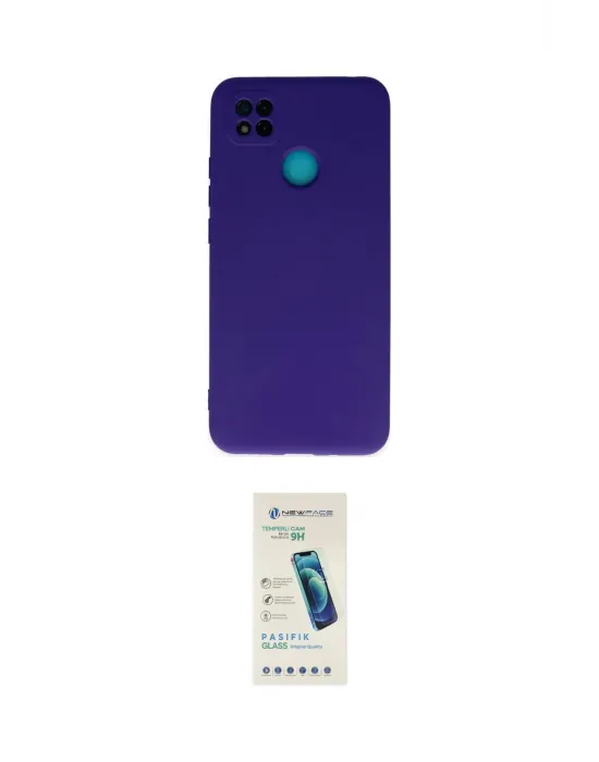 ieg™ Redmi 9C Kılıf Ahenk Serisi - Şeffaf Pasifik Cam Ekran Koruyucu