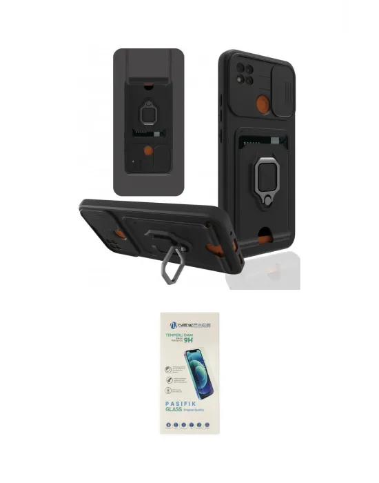 ieg™ Redmi 9C Kılıf Vadi Form Prime - Şeffaf Pasifik Cam Ekran Koruyucu