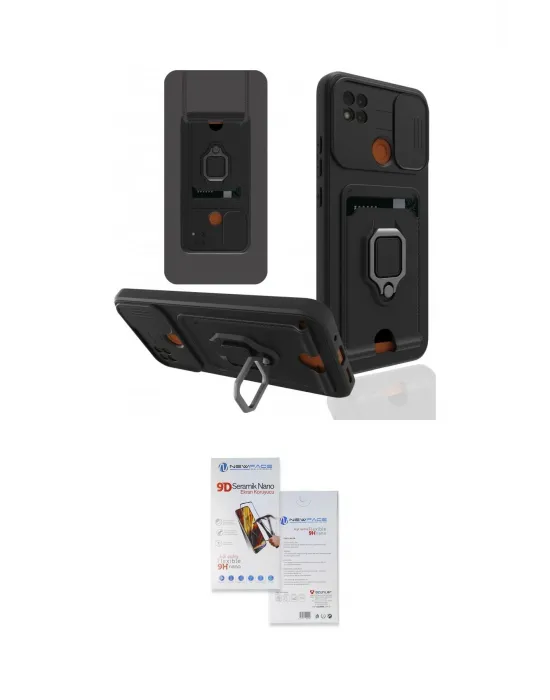 ieg™ Redmi 9C Kılıf Vadi Form Prime - Siyah Seramik Nano Ekran Koruyucu