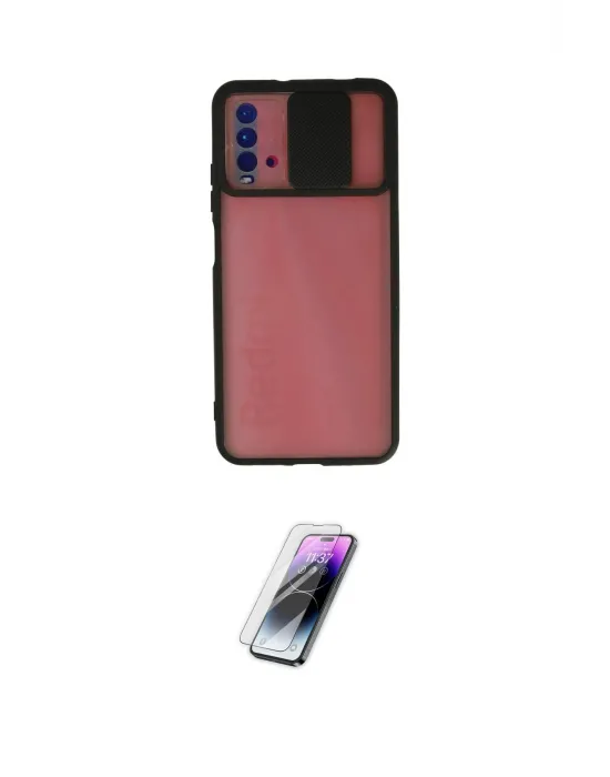 ieg™ Redmi 9T Kılıf Vadi Çizgi - Şeffaf Pasifik Cam Ekran Koruyucu