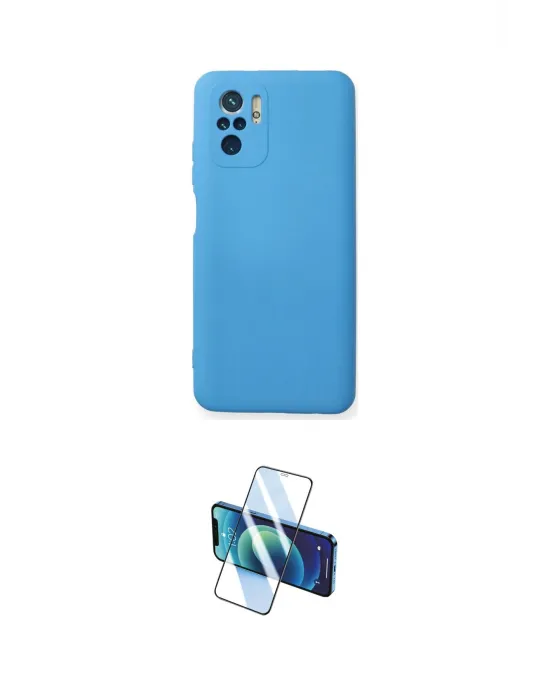 ieg™ Redmi Note 10 Kılıf Ahenk Serisi - Siyah 3D Antistatik Cam Ekran Koruyucu