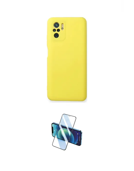 ieg™ Redmi Note 10 Kılıf Ahenk Serisi - Siyah 3D Antistatik Cam Ekran Koruyucu