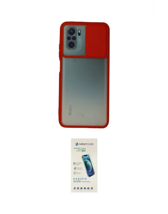 ieg™ Redmi Note 10 Kılıf Vadi Çizgi - Şeffaf Pasifik Cam Ekran Koruyucu