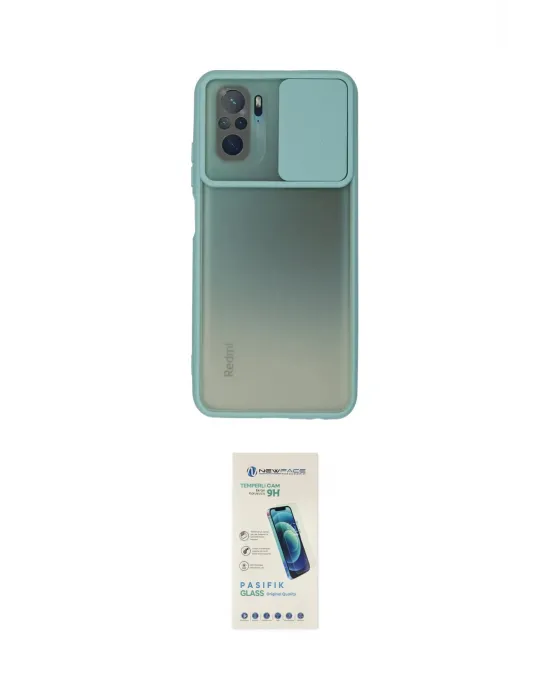 ieg™ Redmi Note 10 Kılıf Vadi Çizgi - Şeffaf Pasifik Cam Ekran Koruyucu
