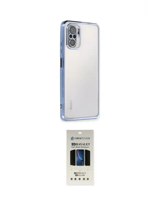 ieg™ Redmi Note 10 Kılıf Vadi Minimal - Siyah 5D Hayalet Cam Ekran Koruyucu
