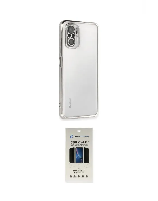 ieg™ Redmi Note 10 Kılıf Vadi Minimal - Siyah 5D Hayalet Cam Ekran Koruyucu