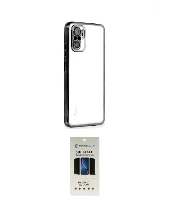 ieg™ Redmi Note 10 Kılıf Vadi Minimal - Siyah 5D Hayalet Cam Ekran Koruyucu