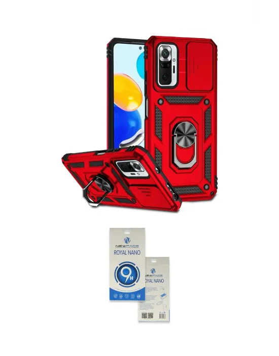 ieg™ Redmi Note 10 Pro Kılıf Ahenk Klasik - Şeffaf Royal Nano Ekran Koruyucu