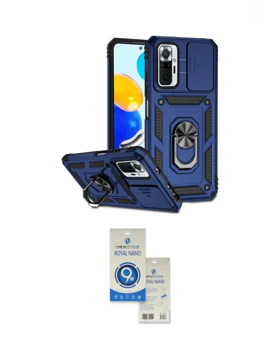 ieg™ Redmi Note 10 Pro Kılıf Ahenk Klasik - Şeffaf Royal Nano Ekran Koruyucu