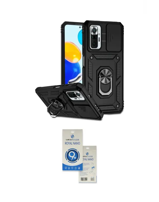 ieg™ Redmi Note 10 Pro Kılıf Ahenk Klasik - Şeffaf Royal Nano Ekran Koruyucu