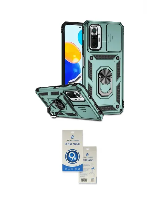 ieg™ Redmi Note 10 Pro Kılıf Ahenk Klasik - Şeffaf Royal Nano Ekran Koruyucu