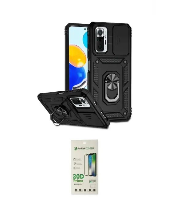 ieg™ Redmi Note 10 Pro Kılıf Ahenk Klasik - Siyah 20D Premium Cam Ekran Koruyucu