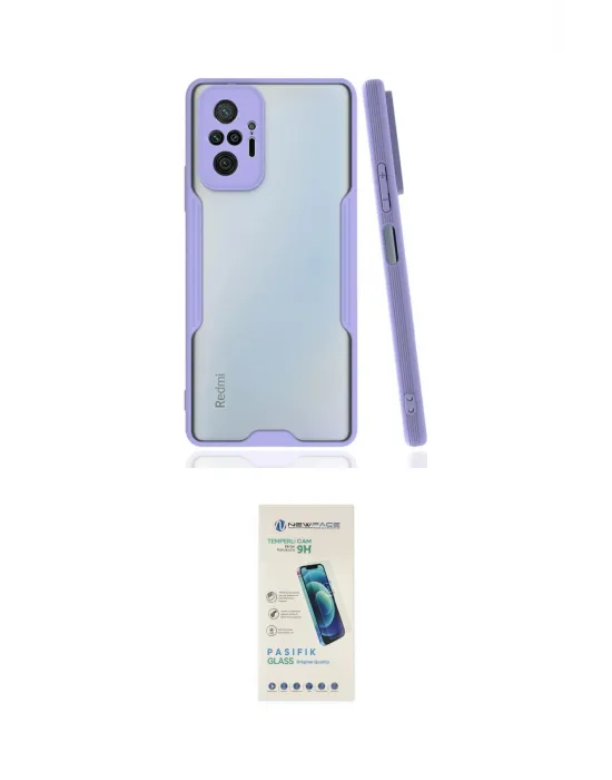 ieg™ Redmi Note 10 Pro Kılıf Atlas Asil Serisi - Şeffaf Pasifik Cam Ekran Koruyucu