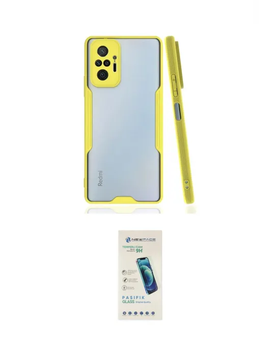 ieg™ Redmi Note 10 Pro Kılıf Atlas Asil Serisi - Şeffaf Pasifik Cam Ekran Koruyucu