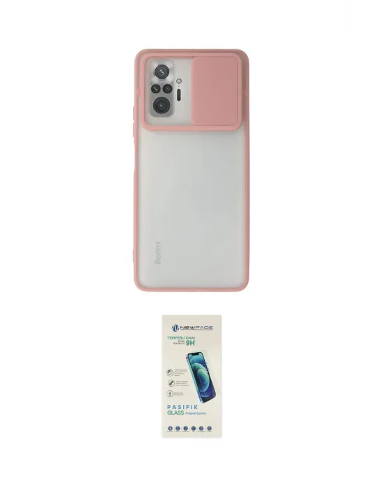 ieg™ Redmi Note 10 Pro Kılıf Vadi Çizgi - Şeffaf Pasifik Cam Ekran Koruyucu
