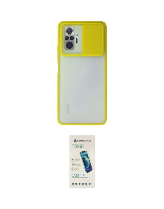 ieg™ Redmi Note 10 Pro Kılıf Vadi Çizgi - Şeffaf Pasifik Cam Ekran Koruyucu