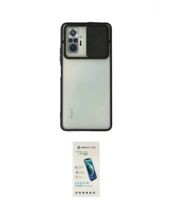 ieg™ Redmi Note 10 Pro Kılıf Vadi Çizgi - Şeffaf Pasifik Cam Ekran Koruyucu