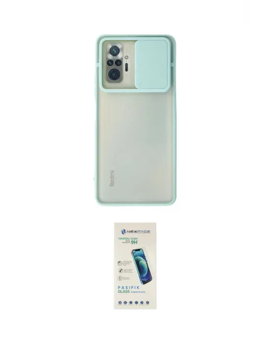 ieg™ Redmi Note 10 Pro Kılıf Vadi Çizgi - Şeffaf Pasifik Cam Ekran Koruyucu