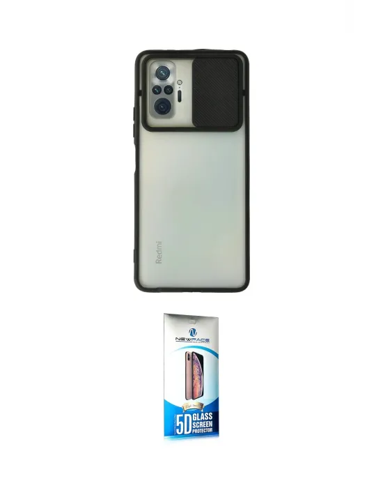 ieg™ Redmi Note 10 Pro Kılıf Vadi Çizgi - Siyah 5D Eko Cam Ekran Koruyucu