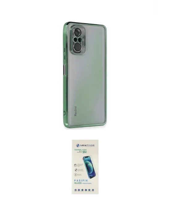 ieg™ Redmi Note 10 Pro Kılıf Vadi Minimal - Şeffaf Pasifik Cam Ekran Koruyucu