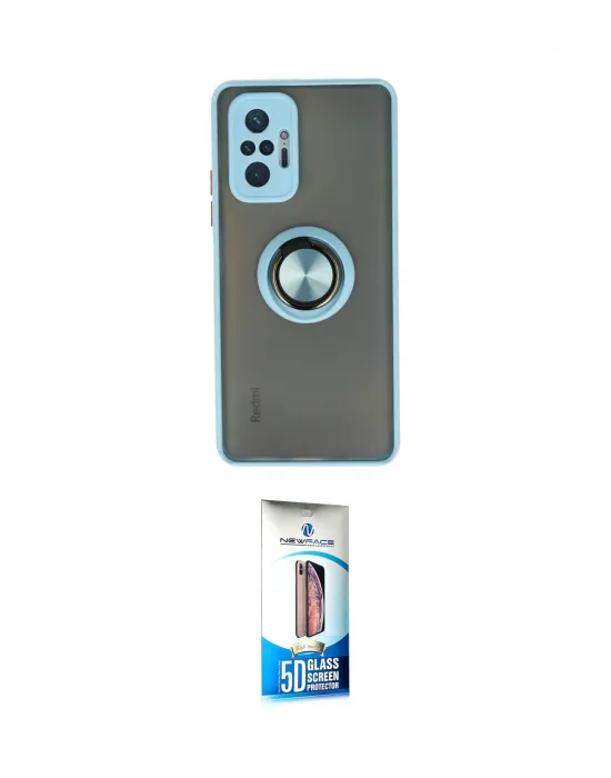ieg™ Redmi Note 10 Pro Kılıf Yörünge Çizgi - Siyah 5D Eko Cam Ekran Koruyucu