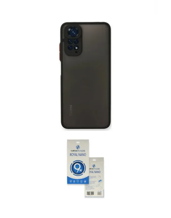 ieg™ Redmi Note 11 Kılıf Ahenk Çizgi Serisi - Şeffaf Royal Nano Ekran Koruyucu