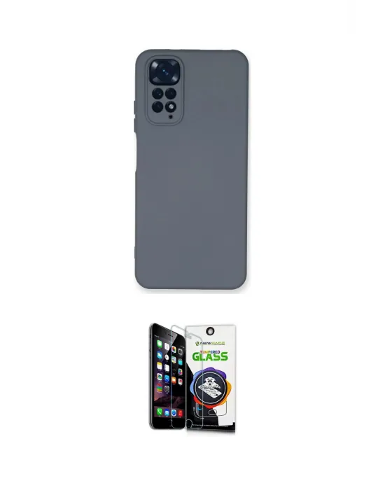 ieg™ Redmi Note 11 Kılıf Ahenk Serisi - Şeffaf Temperli Cam Ekran Koruyucu