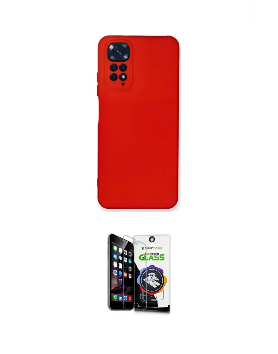 ieg™ Redmi Note 11 Kılıf Ahenk Serisi - Şeffaf Temperli Cam Ekran Koruyucu