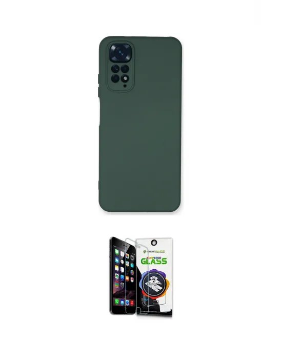 ieg™ Redmi Note 11 Kılıf Ahenk Serisi - Şeffaf Temperli Cam Ekran Koruyucu