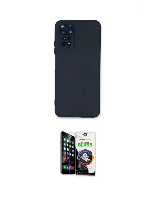 ieg™ Redmi Note 11 Kılıf Ahenk Serisi - Şeffaf Temperli Cam Ekran Koruyucu