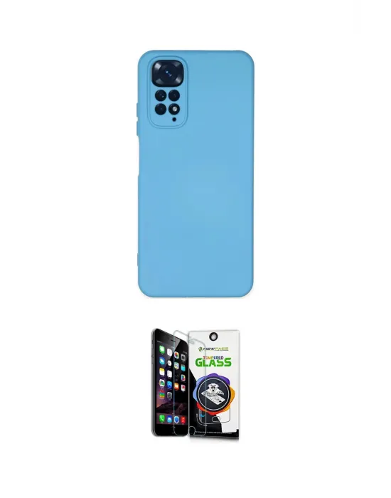 ieg™ Redmi Note 11 Kılıf Ahenk Serisi - Şeffaf Temperli Cam Ekran Koruyucu