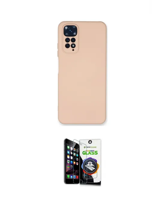 ieg™ Redmi Note 11 Kılıf Ahenk Serisi - Şeffaf Temperli Cam Ekran Koruyucu