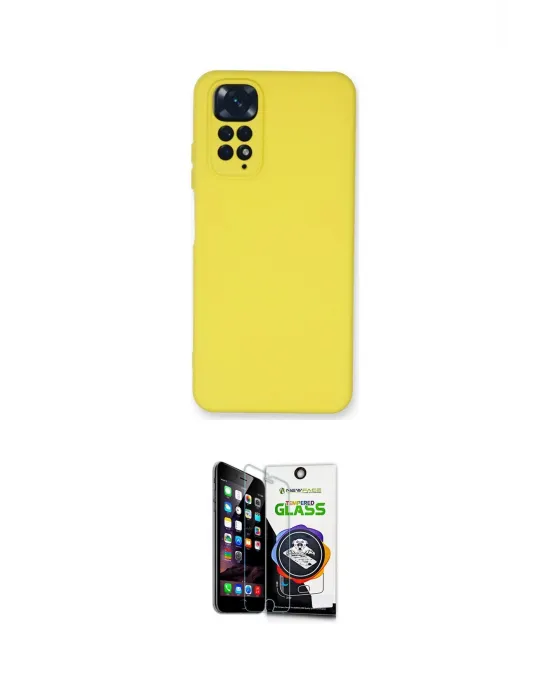 ieg™ Redmi Note 11 Kılıf Ahenk Serisi - Şeffaf Temperli Cam Ekran Koruyucu