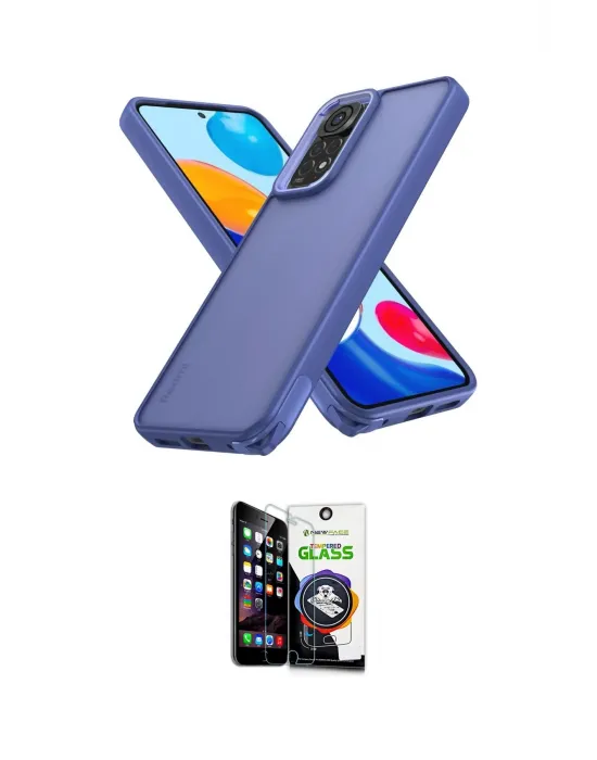 ieg™ Redmi Note 11 Kılıf Atlas Form - Şeffaf Temperli Cam Ekran Koruyucu