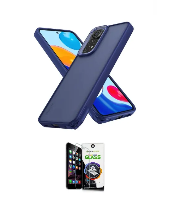 ieg™ Redmi Note 11 Kılıf Atlas Form - Şeffaf Temperli Cam Ekran Koruyucu