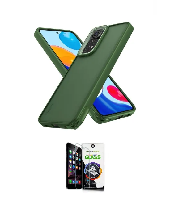 ieg™ Redmi Note 11 Kılıf Atlas Form - Şeffaf Temperli Cam Ekran Koruyucu