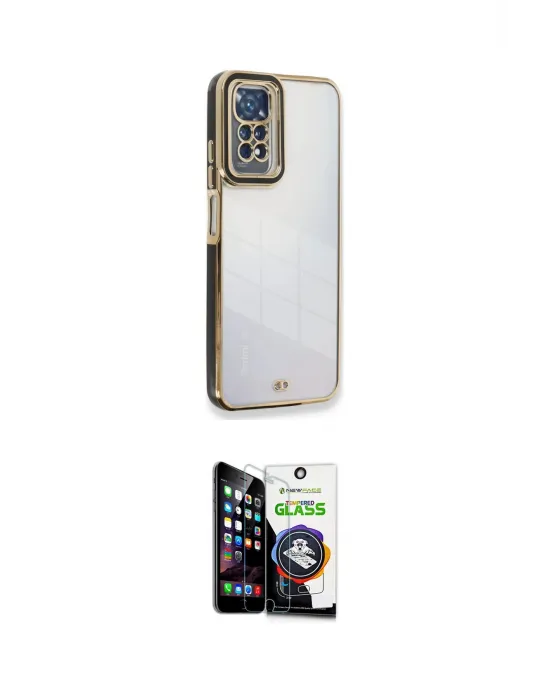 ieg™ Redmi Note 11 Kılıf Çekirdek Klasik Serisi - Şeffaf Temperli Cam Ekran Koruyucu