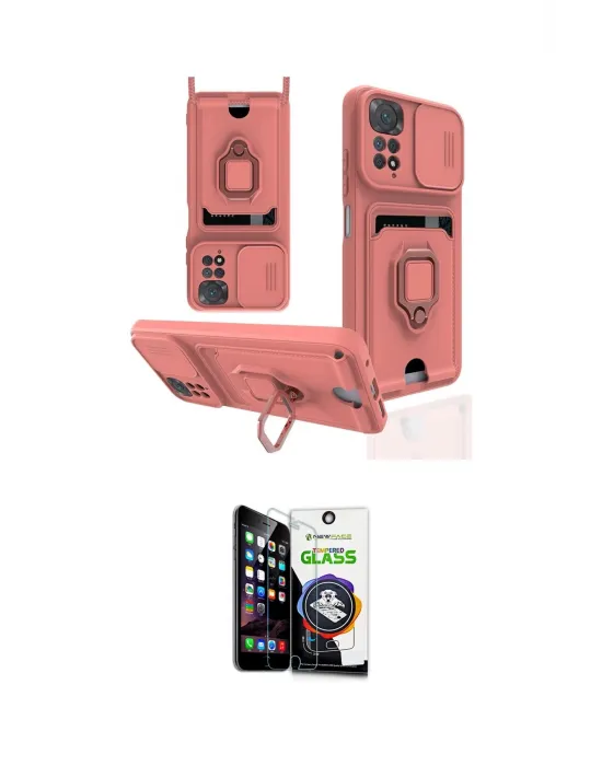 ieg™ Redmi Note 11 Kılıf Vadi Form Prime - Şeffaf Temperli Cam Ekran Koruyucu