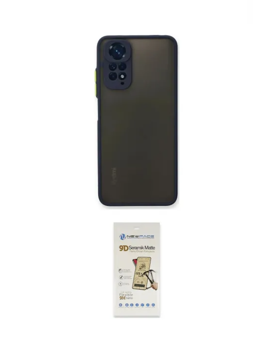 ieg™ Redmi Note 11 Pro Kılıf Ahenk Çizgi Serisi - Siyah Mat Seramik Nano Ekran Koruyucu